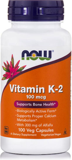 Now Foods Vitamin K-2 Βιταμίνη για την Υγεία των Οστών 100mcg 100 φυτικές κάψουλες