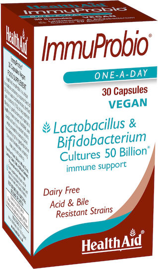 Health Aid Immuprobio Probiotic Mix 50 Billion with Probiotics and Prebiotics 30 veg. caps