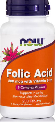 Now Foods Folic Acid Vitamin 800mcg 250 tabs