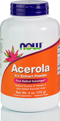 Now Foods Acerola Vitamina pentru Energie & Întărirea Sistemului Imunitar 170mg Portocaliu 170gr