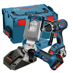 Bosch Set Angle Wheel & Drill Driver & Lens with Batteries