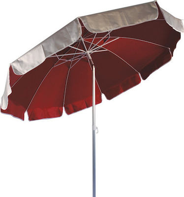 Summer Club Costa Formă în U Umbrelă de plajă Aluminiu Cu diametrul de 2m cu protecție UV și ventilator Silver/Red