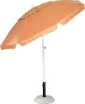 Campus Klappbar Strandsonnenschirm Durchmesser 2m mit UV Schutz und Belüftung Orange