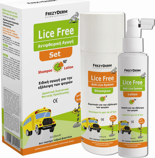 Frezyderm Lice Free Комплект Против Въшки с Гребен Шампоан и Лосион Спрей за Предпазване Срещу Въшки 3 бр
