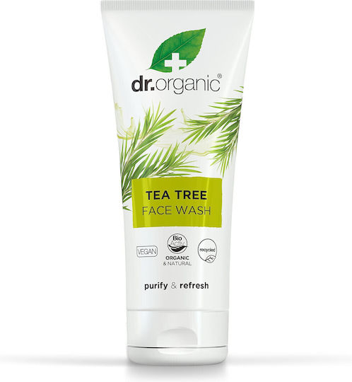 Dr.Organic Tea Tree Face Gel Καθαρισμού Προσώπου 200ml