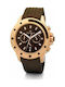 Folli Follie Watch Chronograph with Brown Rubber Strap