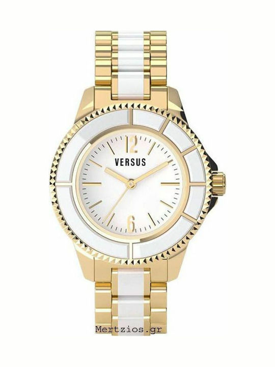 Versus by Versace Damen Uhr mit Gold Metallarmband