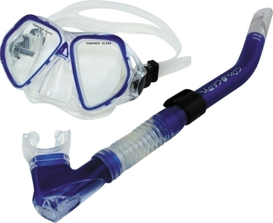 Scuba Force Βατραχοπέδιλα Κολύμβησης Exlporer με Μάσκα & Αναπνευστήρα Μπλε