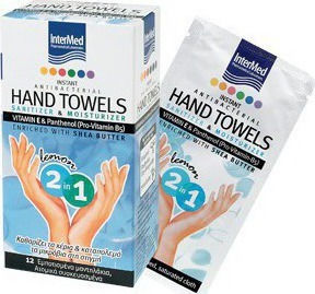 InterMed Antiseptic Hand Towels Hand Wipes 12pcs Natural