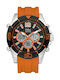 Colori Uhr Chronograph mit Orange Kautschukarmband