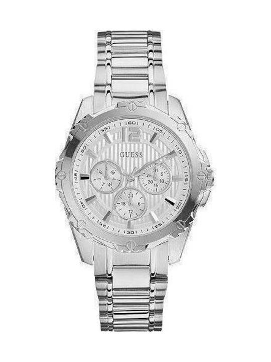 Guess Uhr Chronograph mit Silber Metallarmband