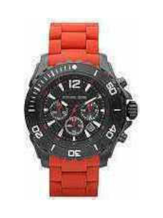 Michael Kors Watch Chronograph Battery with Red Rubber Strap