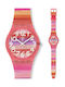 Swatch Uhr mit Rosa Kautschukarmband