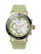 Breeze Uhr Chronograph mit Grün Kautschukarmband
