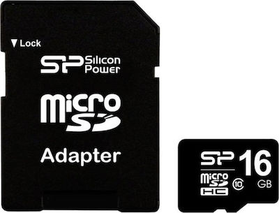 Silicon Power microSDHC 16GB Class 10 High Speed με αντάπτορα