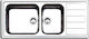 Apell Linear 8516 Ένθετος Νεροχύτης Αριστερός Inox Σατινέ Μ116xΠ50cm Ασημί