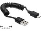 DeLock Spiral USB 2.0 to micro USB Cable Μαύρο 0.6m (83162)