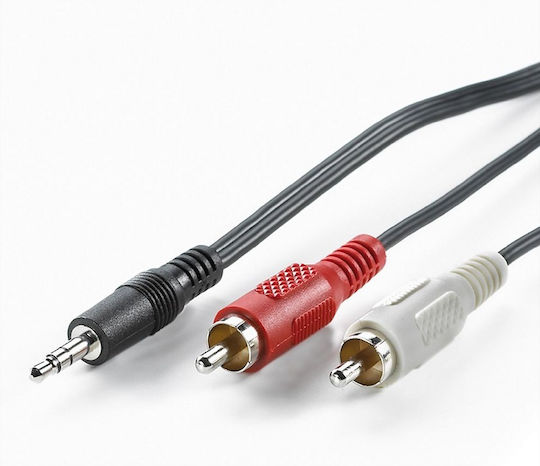 Roline Καλώδιο Ήχου 3.5mm male - RCA male Μαύρο 1.5m 11.99.4341