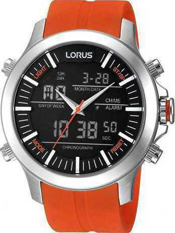 Lorus Mens Ana digi Orange Rubber Strap Watch RW609AX9 Skroutz.gr