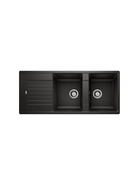 Blanco Zia 8 S 526027 Drop-In Chiuvetă din Granit Sintetic L116xW50cm Negru