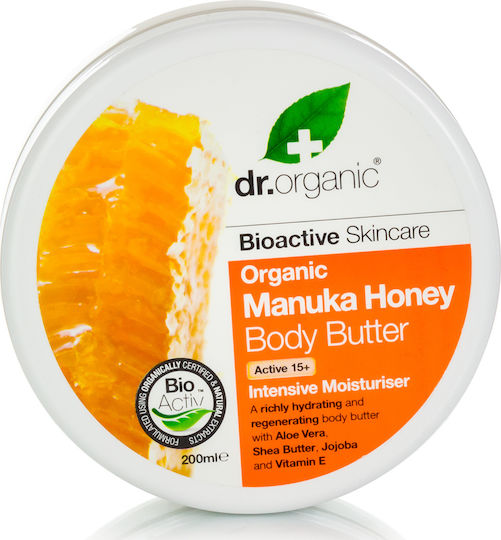 Dr.Organic Manuka Honey Feuchtigkeitsspendende Körpercreme mit Sheabutter für Trockene Haut 200ml