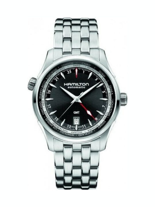 Hamilton Ανδρικό Ρολόι 42mm Αυτόματο με Ασημί Μεταλλικό Μπρασελέ