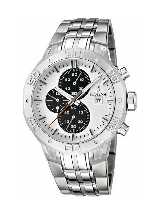 Festina Watch Chronograph Battery with Silver Metal Bracelet F16666/1