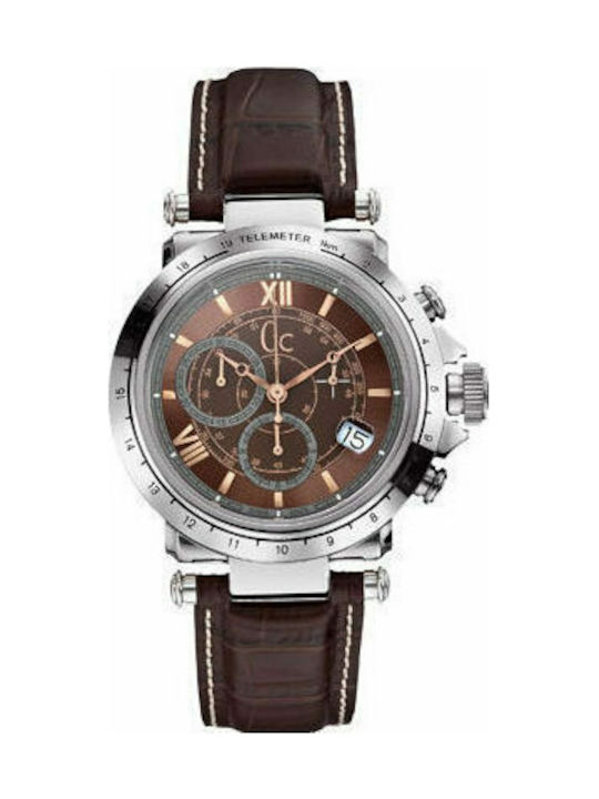 Guess Collection Chronograph Brown Leather Strap