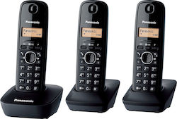 Panasonic KX-TG1613 Cordless Phone (3-Pack) Black