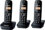 Panasonic KX-TG1613 Cordless Phone (3-Pack) Black