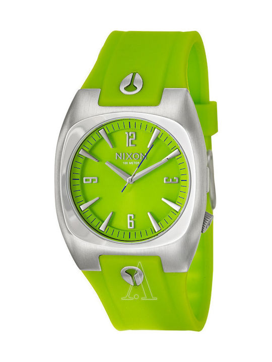 Nixon Watch Battery with Green Rubber Strap