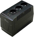 Powertech PT-AVR-1500 Compact Σταθεροποιητής Τάσης 1500VA με 3 Πρίζες Ρεύματος