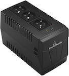 Powertech PT-AVR-1500 Компактен Стабилизатор на напрежение 1500VA с 3 Контакти Ток