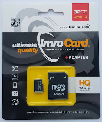 IMRO microSDHC 32GB Clasa 10 U1 UHS-I cu adaptor