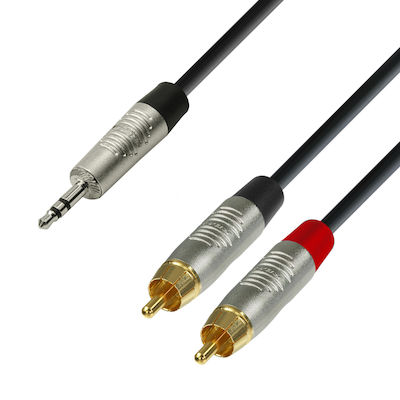 Adam Hall 3.5mm male - RCA male Cable Black 3m (K4YWCC0300)