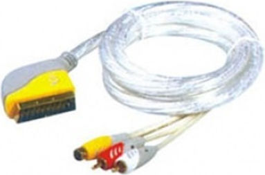 D&S Cable Scart male - Composite male / S-Video male 1.5m White A8012-12 1.5m