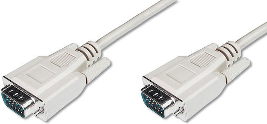 Digitus Кабел VGA мъжки - VGA мъжки Бял 1.8м (AK-310100-018-E)