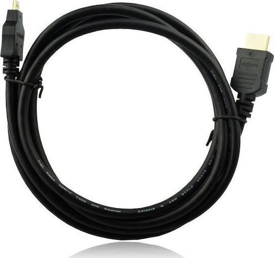 Кабел HDMI Мъжки - Микро HDMI Мъжки 1.8м Черен