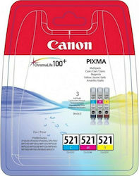 Canon CLI-521 Original Pack of 3 InkJet Printer...