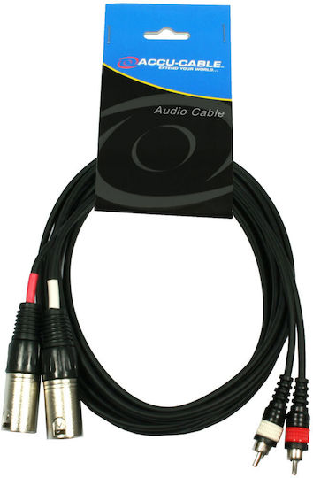 Accu-Cable AC-2XM-2RM/3 XLR male to RCA male 3m Cable (AC-2XM-2RM/3)