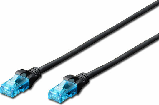 Digitus U/UTP Cat.5e (Gigabit) Καλώδιο Δικτύου Ethernet 1m Μαύρο