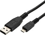 Regular USB 2.0 to micro USB Cable Μαύρο 1.8m