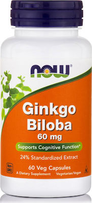 Now Foods Ginkgo Biloba 60mg 60 φυτικές κάψουλες