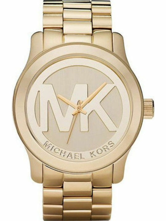 Michael Kors Runway Γυναικείο Ρολόι 43mm Μπαταρίας με Χρυσό Μεταλλικό Μπρασελέ