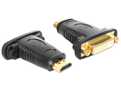 DeLock Konverter HDMI männlich zu DVI-I weiblich Schwarz 1Stück (65467)