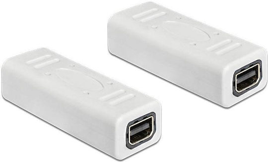 DeLock Конвертор mini DisplayPort женски към mini DisplayPort женски Бял 1бр 65450