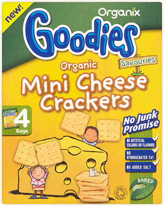 Organix Cheese Puffs Mini Crackers with Flavor Cheese Sugar Free 80gr for 12+ months