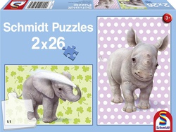 Kids Puzzle Elephant and Hippo 26pcs Schmidt Spiele