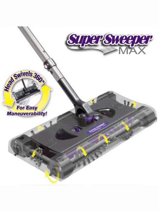 Swivel Sweeper Super Max Акумулаторна Стик Прахосмукачка 7.2V Лилав