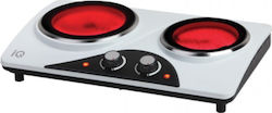 IQ Ceramic Countertop Double Burner White